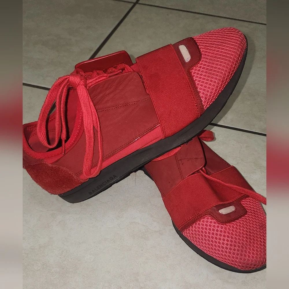 Balenciaga | Shoes | Balenciaga Red Slipon Athletic Sneakers  display picture 3